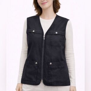 Black Vest with Silver Details - made in Canada
